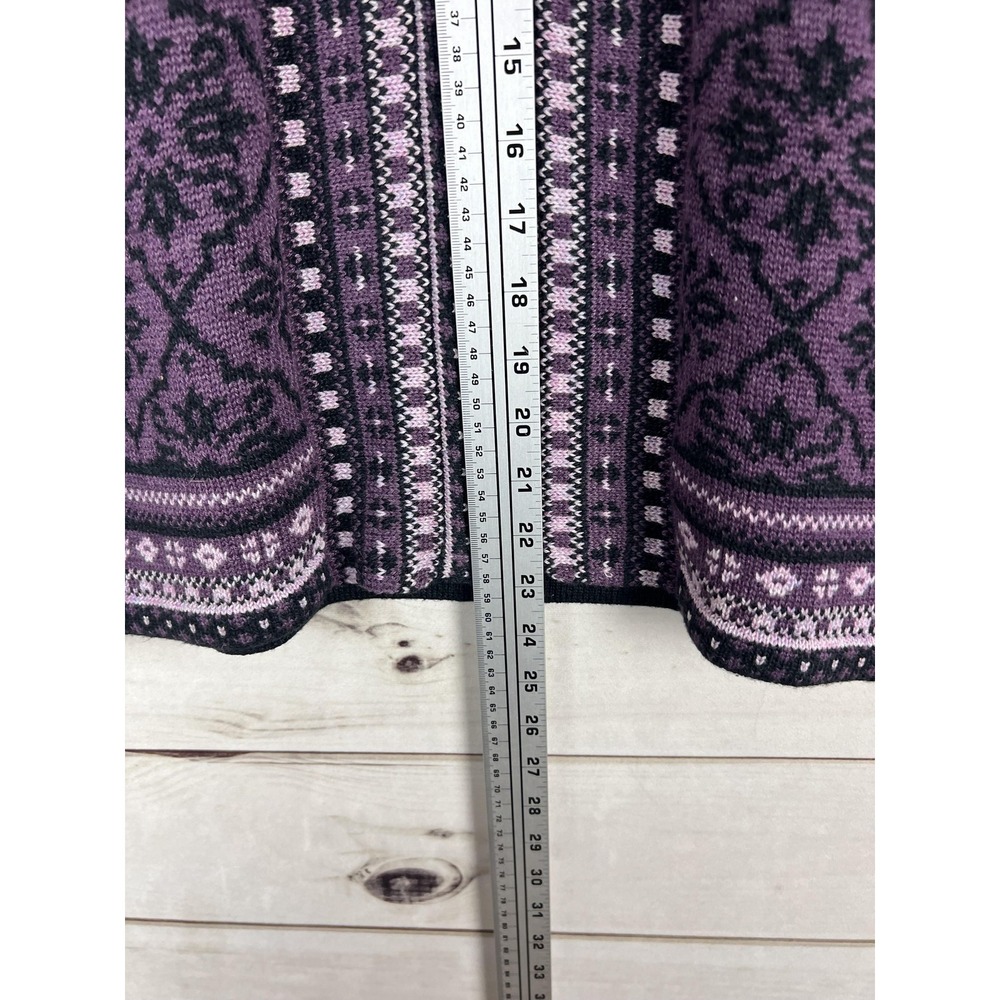 Appleseed's Sweater Womens Small Fair Isle Zip Knit Wool Blend Floral Pullover - Picture 4 of 7